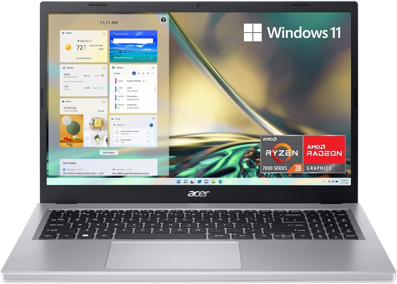 Acer Aspire 3 A315-24P-R7VH Slim Laptop | 15.6" Full HD IPS Display | AMD Ryzen 3 7320U Quad-Core Pr