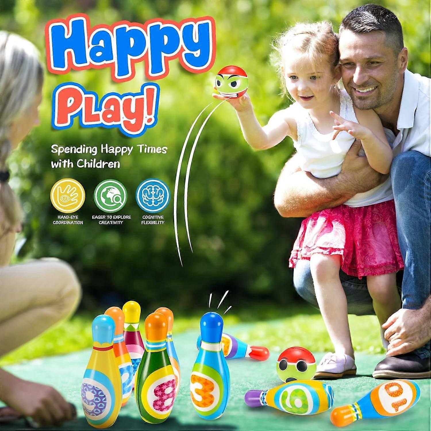 Bowling Set Kids, Toys for 2 3 4 Year Old Boy Girl , for 1-4 Year Old Learning Toy , Kid Toy