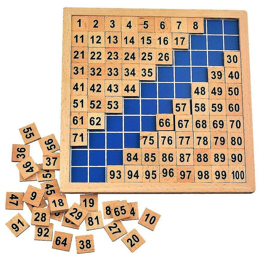 Puzzle Digital Board,1-100 Digital Continuous Board,math Puzzle Wooden Toy For Early Motor Skills De